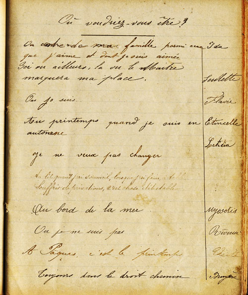 Cahier de questions